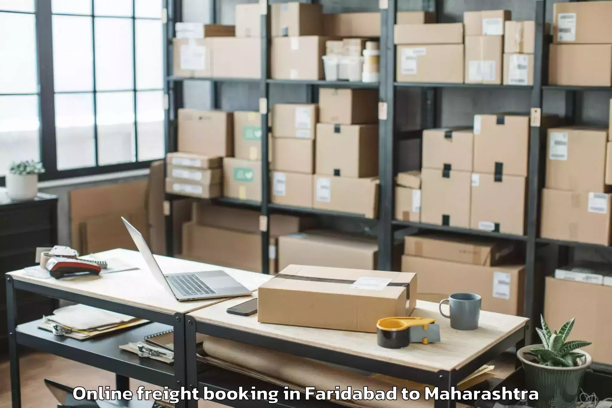 Trusted Faridabad to Pombhurna Online Freight Booking